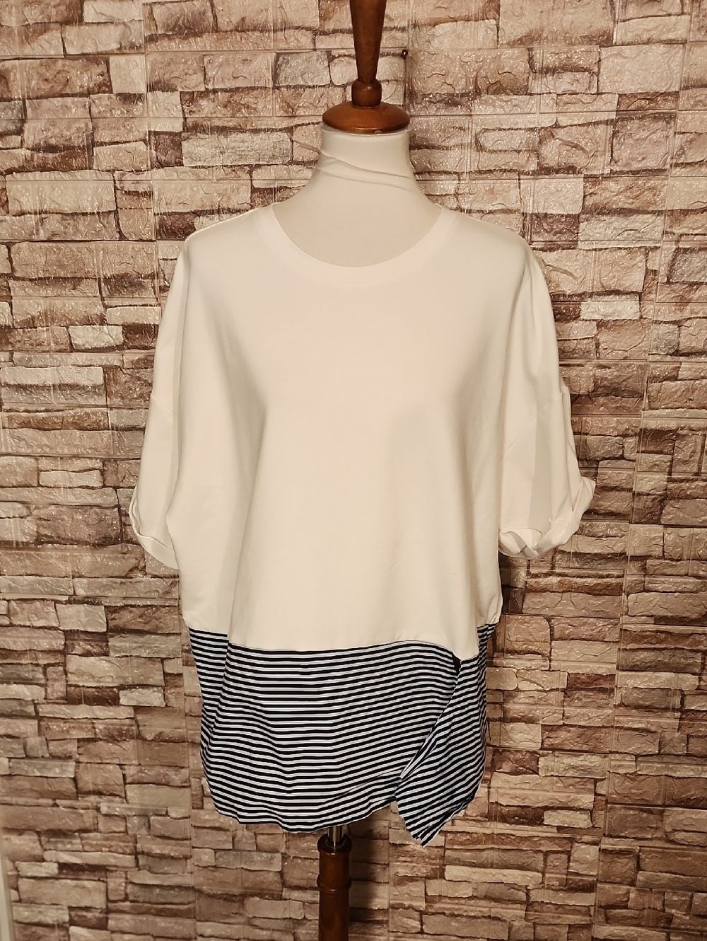 Project Runway White & Blue Blouse